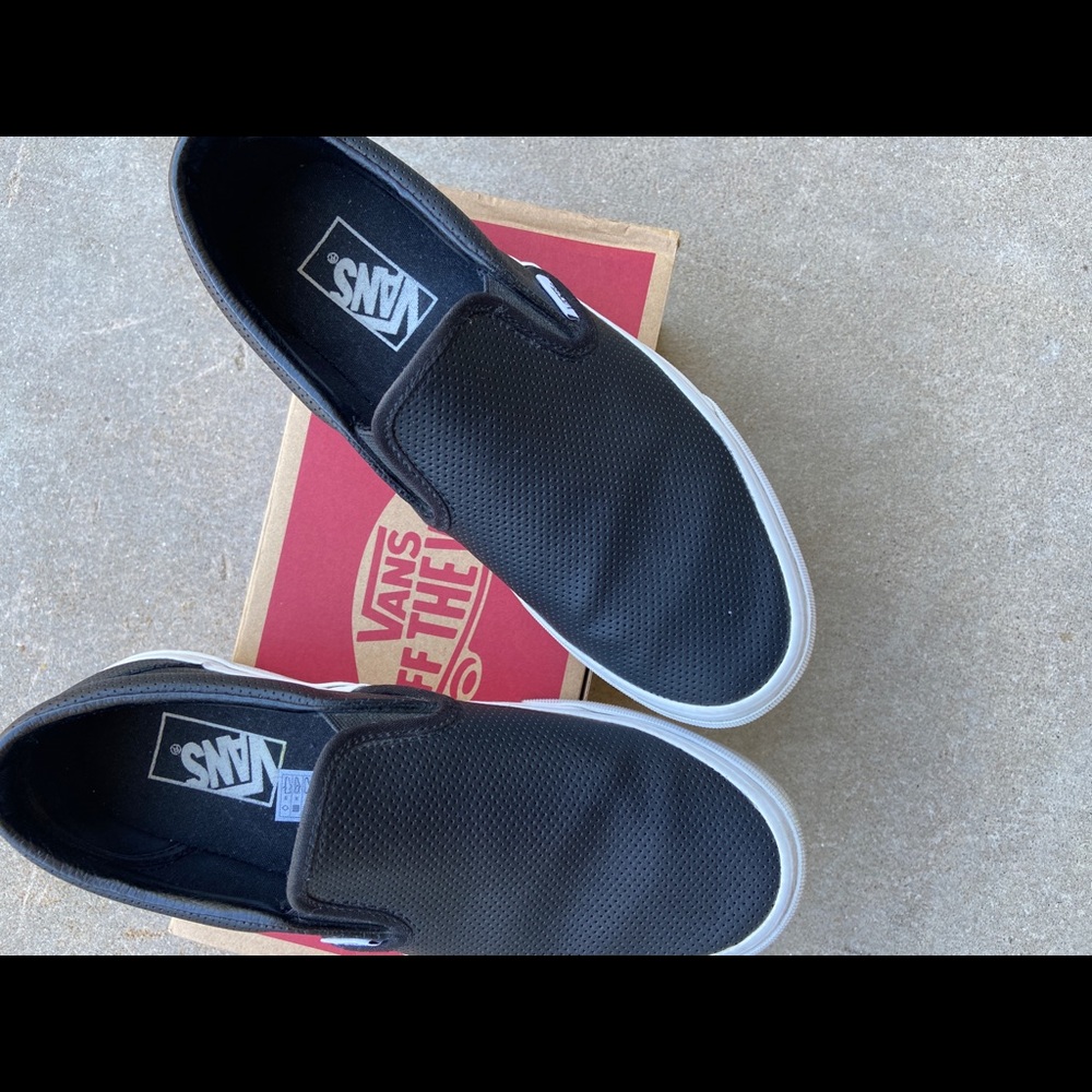 Vans Slip-On Black Leather Women’s